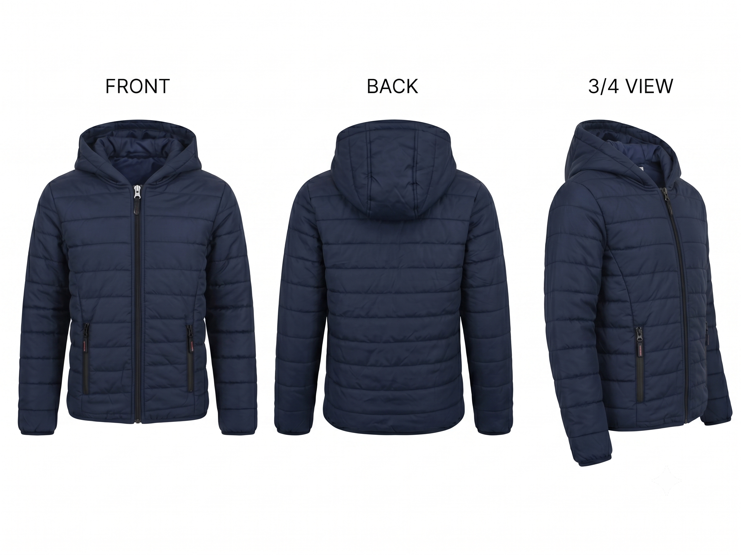 Boys' Navy Hooded Puffer Jacket