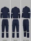 Boys' Navy Reflective Polo & Cargo Pants Set