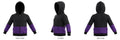 Kids Color Block Zip-Up Hoodie – Black & Purple