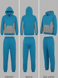 Kids' Turquoise & Grey Hooded Sweatshirt Set