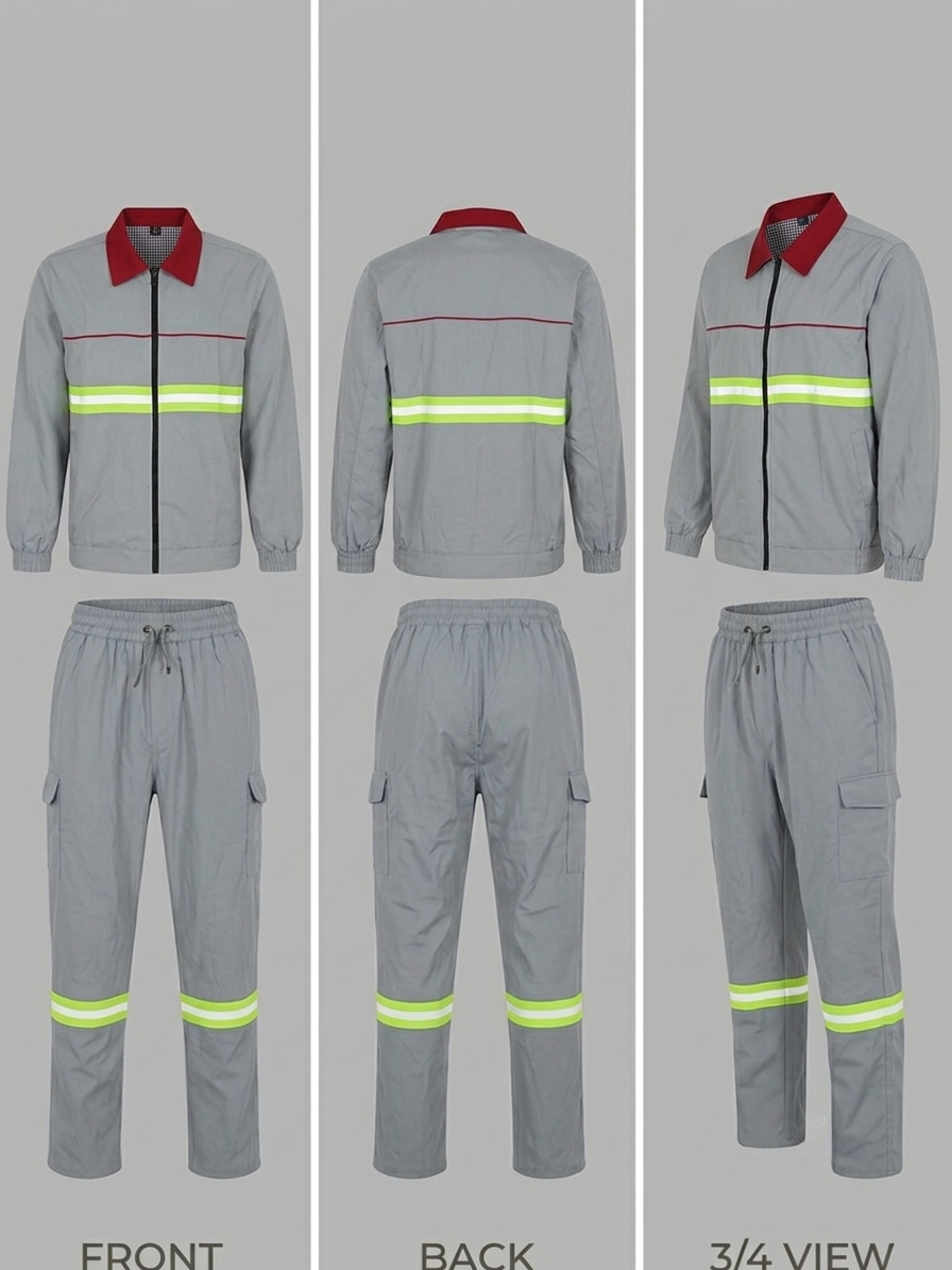 Kids Reflective Tracksuit Set – Light Grey