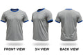 Men's Grey T-Shirt with Blue Trim