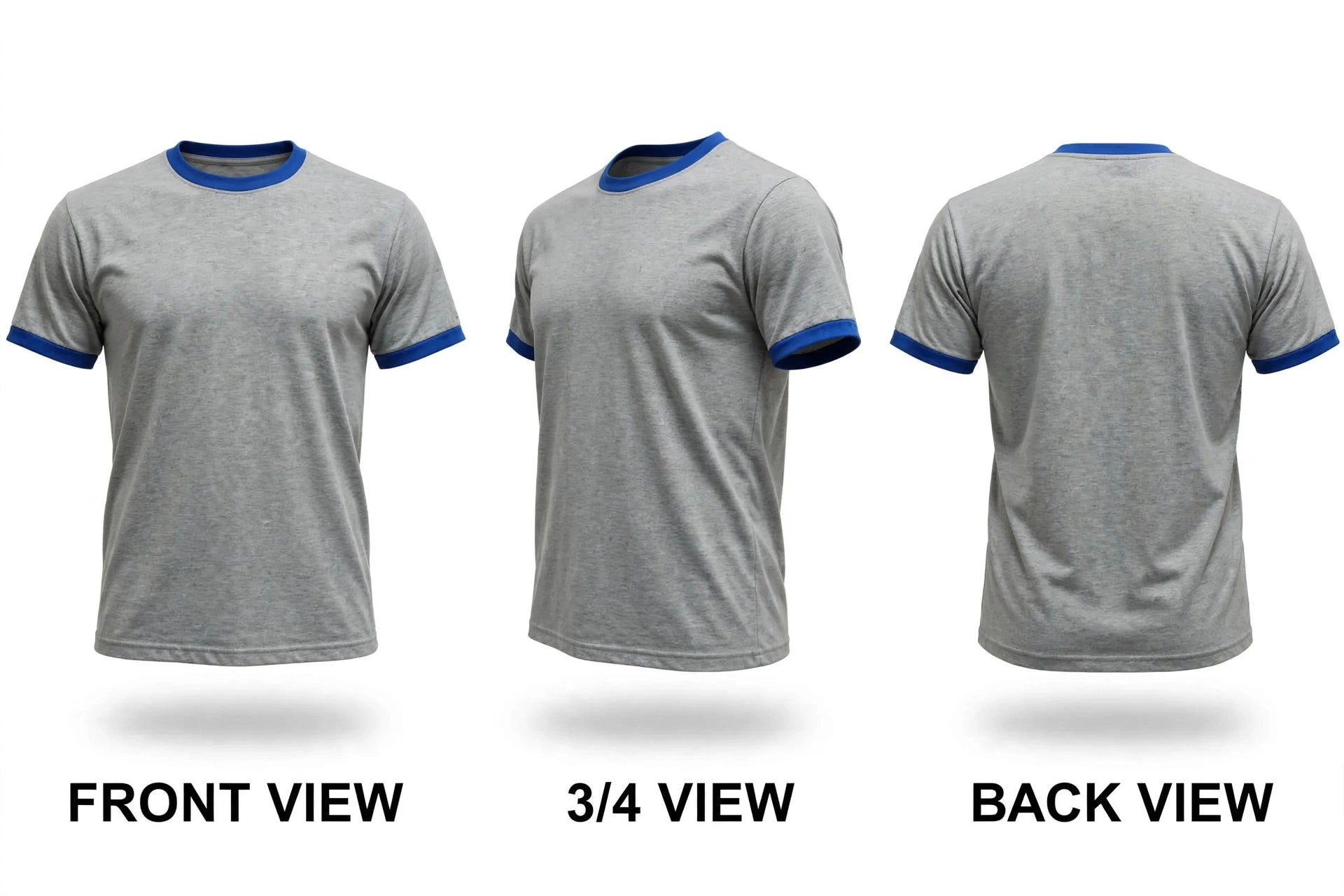 Men's Grey T-Shirt with Blue Trim