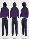 Black & Purple 3-Piece Tracksuit Set