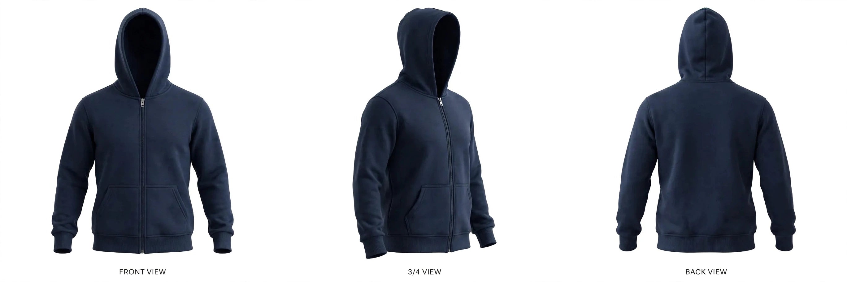 Men's Navy Full-Zip Hoodie