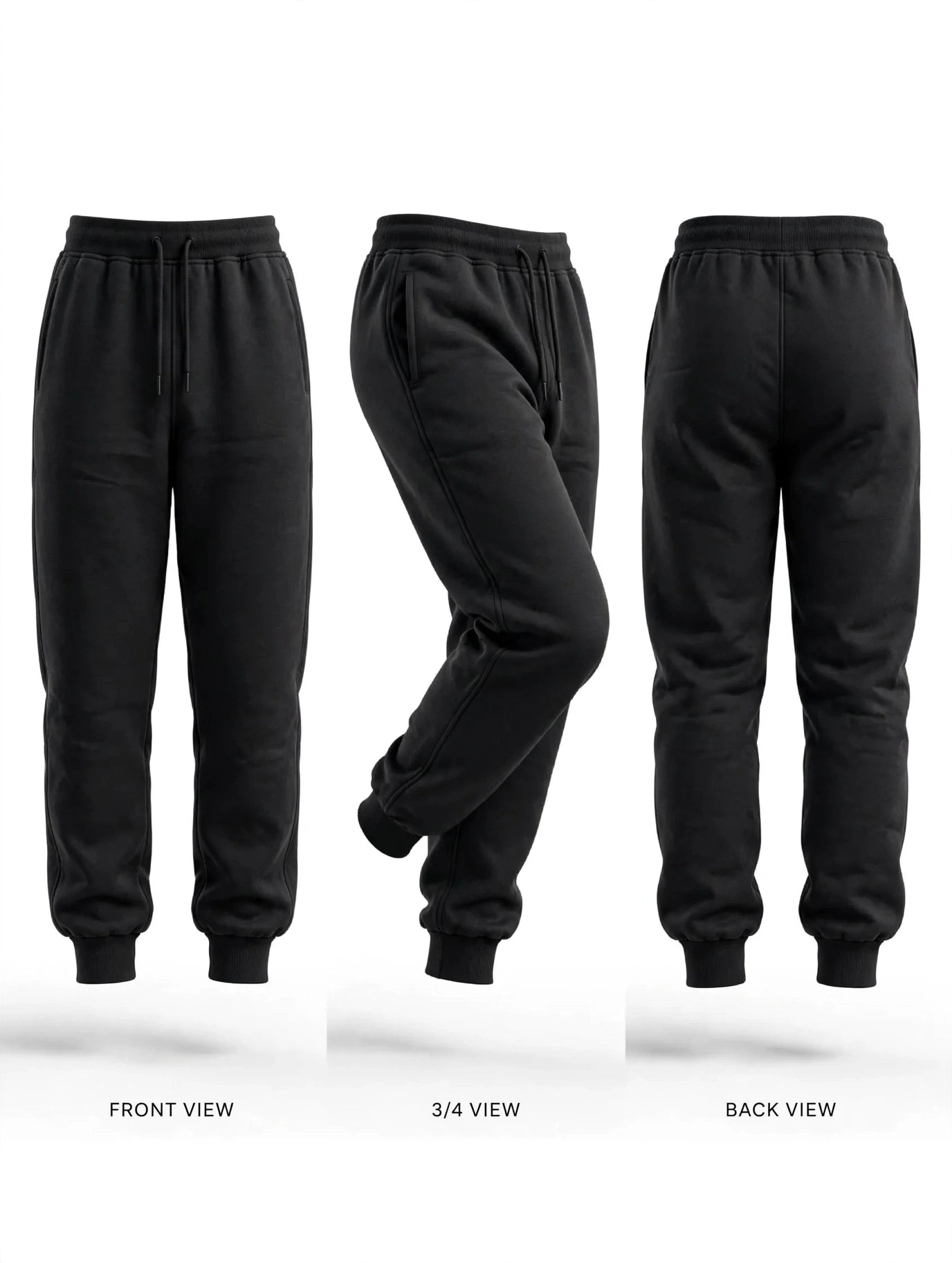 Classic Black Fleece Joggers
