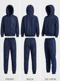 Navy Blue Hooded Tracksuit Set