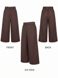 Red & Green Tartan Wide-Leg Pants