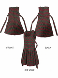 Red & Green Tartan Cutout-Sleeve Dress