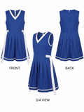 Royal Blue & White Pleated Dress
