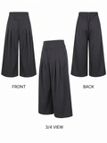 Women's High-Waisted Wide Leg Pants - Black